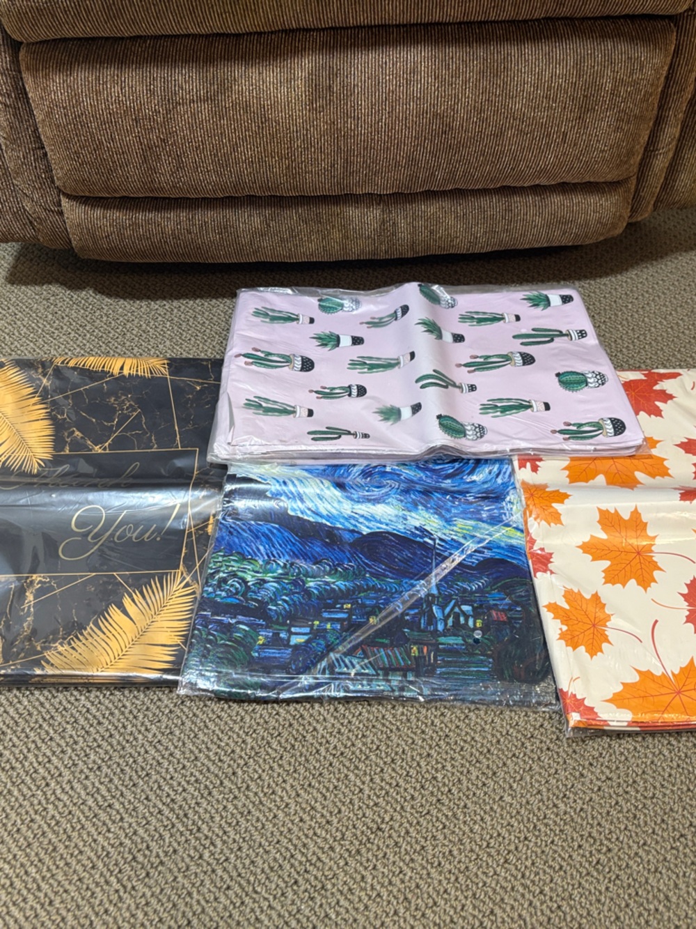 Assorted Decorative Poly Mailers Leaf, Cactus, Marble & Artistic Prints